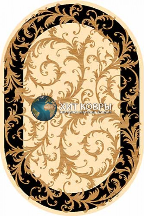 Российский ковер  овальный Olympos d156 кремовый черный