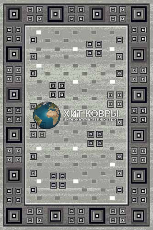 Российский ковер прямоугольный серебро d117 серый