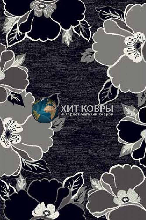 Российский ковер прямоугольный серебро d227 черный серый